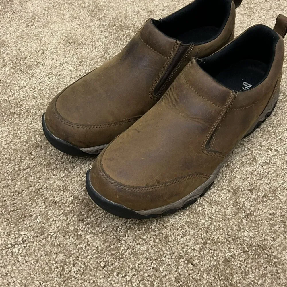 Duluth Trading Men's‎ Leather Slip Resistant Slip On Shoe Size 9 M Brown 49521